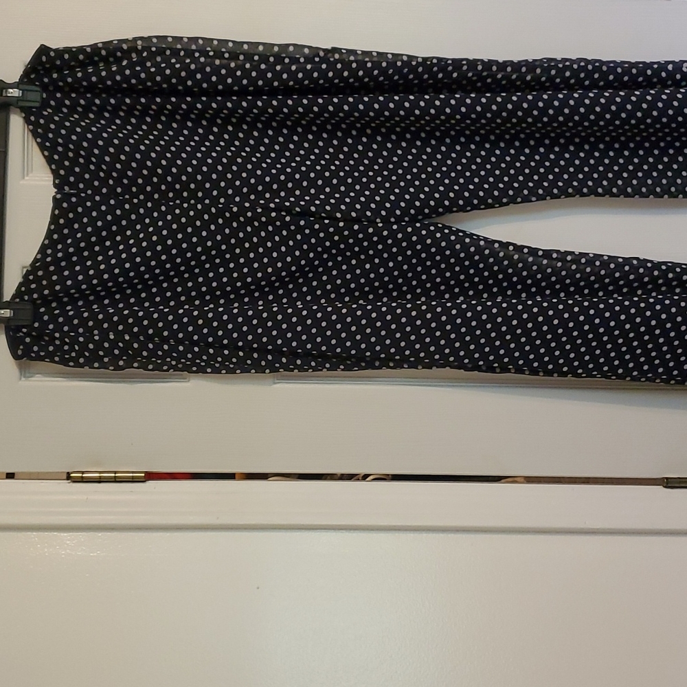 Navy blue and white polka dot pants